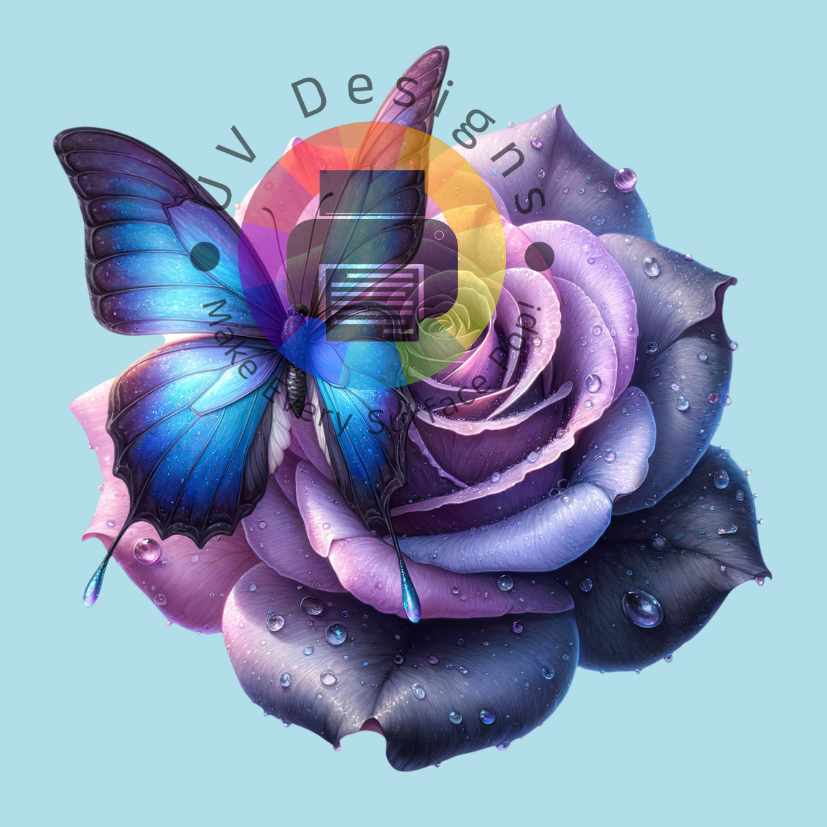Papillon avec rose n° 3
