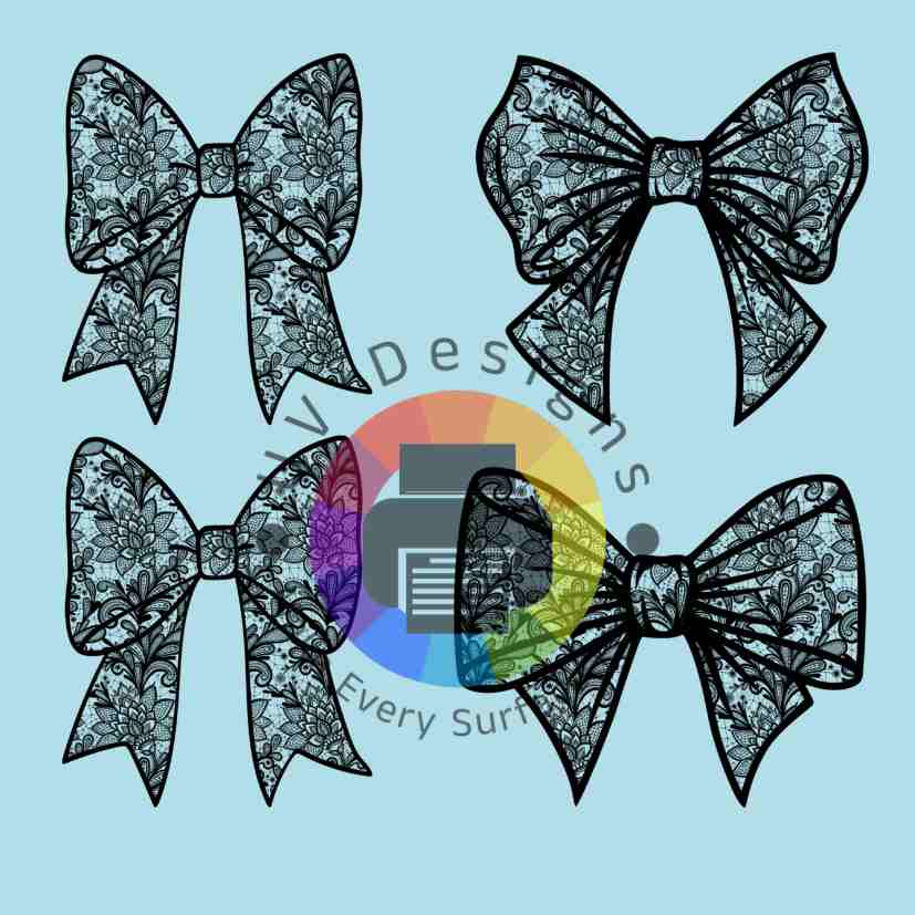 4 cm Black Lace bows