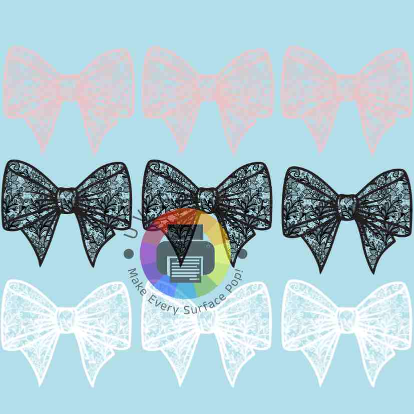 4 cm Lace bow nr 3 ( Black - White - Pink)