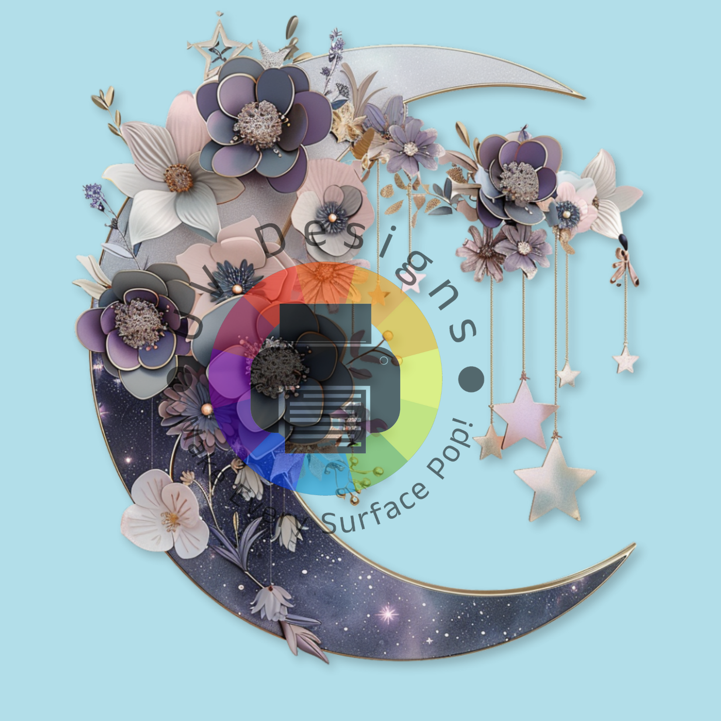 Demi-lune fantastique avec fleurs n° 2