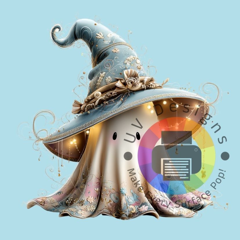 Ghost with hat and flowers no 3