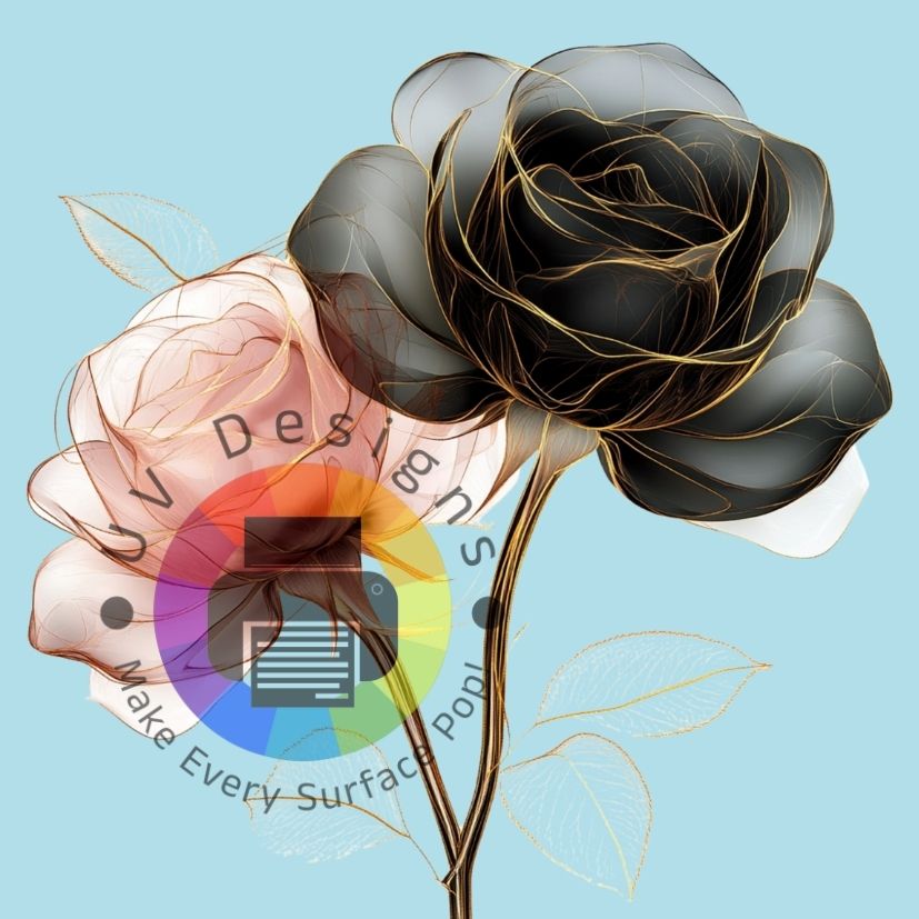 Zwarte en roze roos
