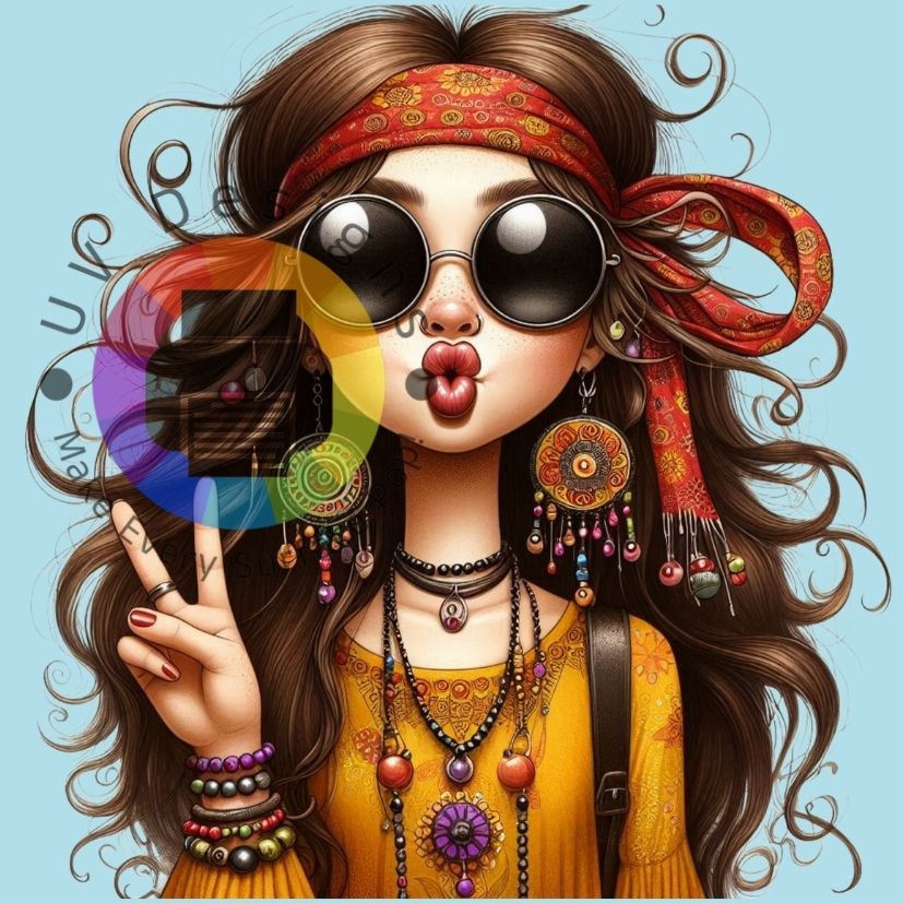 Peace - Hippie girl n° 2