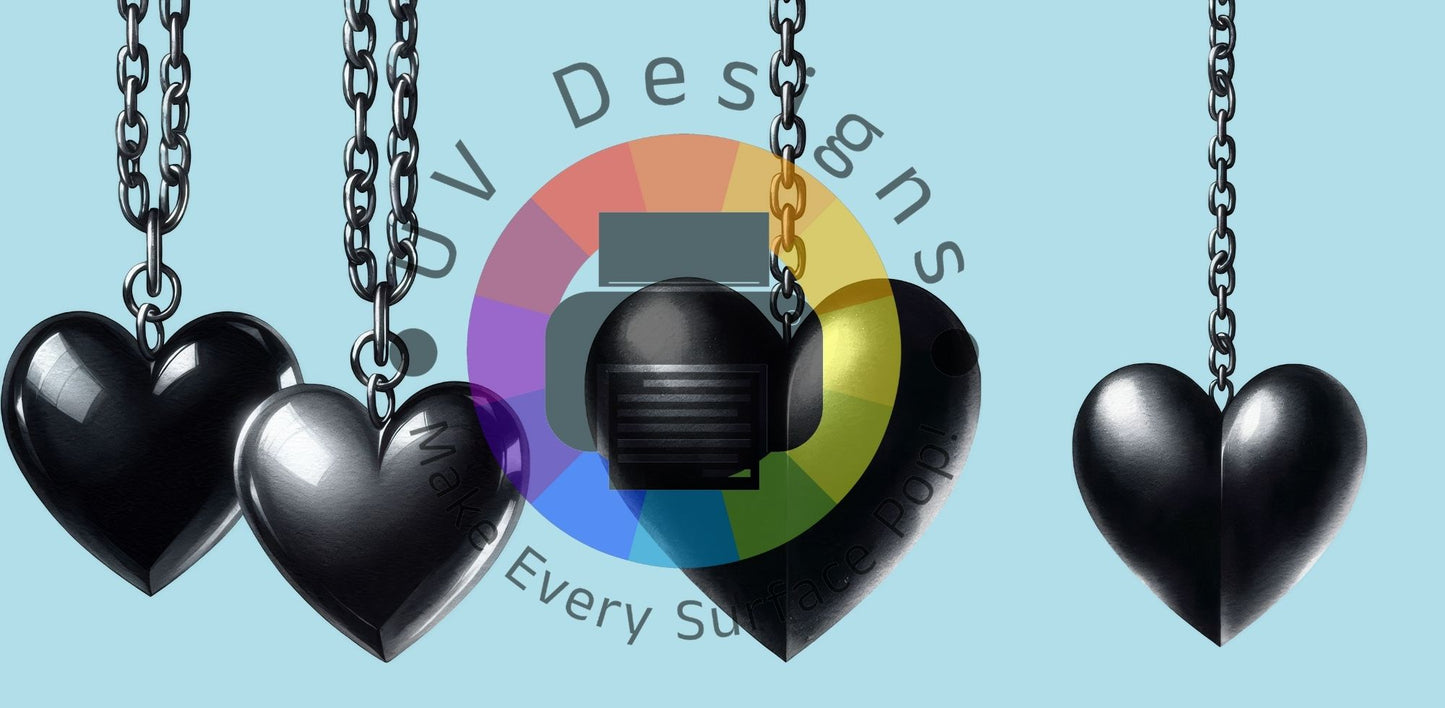 16oz Black hearts with chain