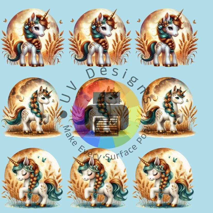 Licorne d'automne de 4 cm avec pleine lune