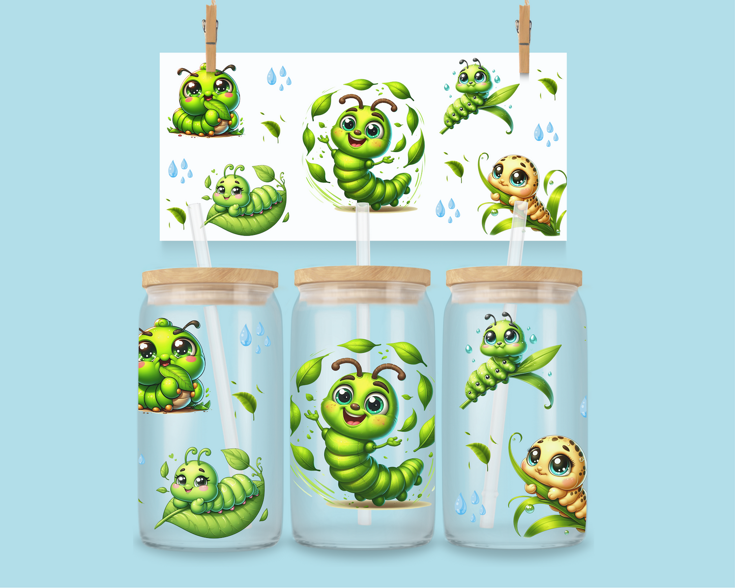 16oz Kawaii Caterpillars
