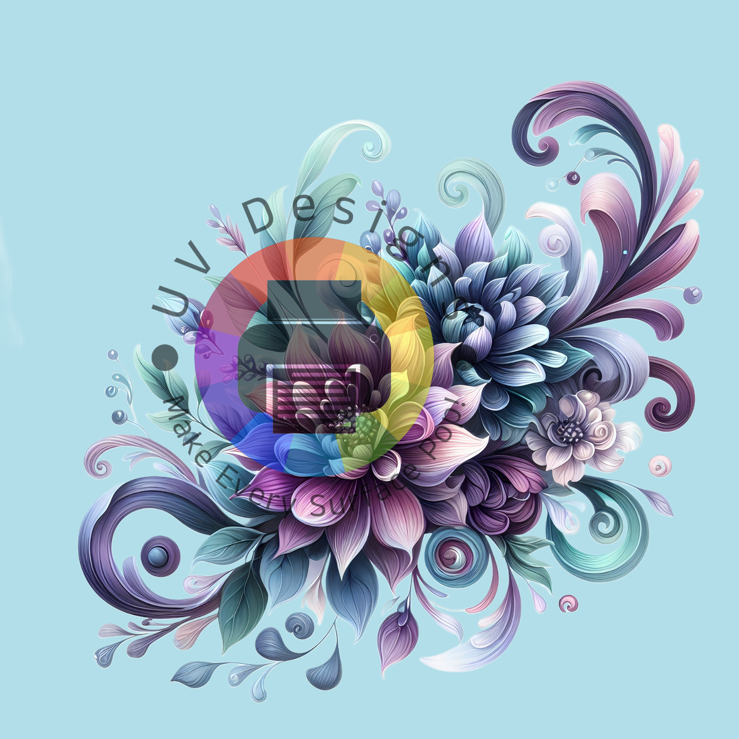 Fleurs violettes et vertes n° 1