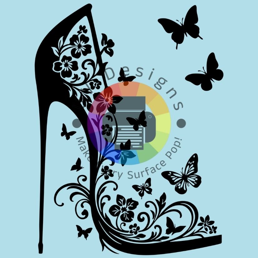 Stiletto noir - papillons