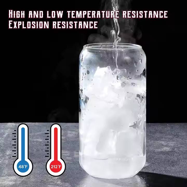 Heldere Glas met Bamboe Deksel en Rietje