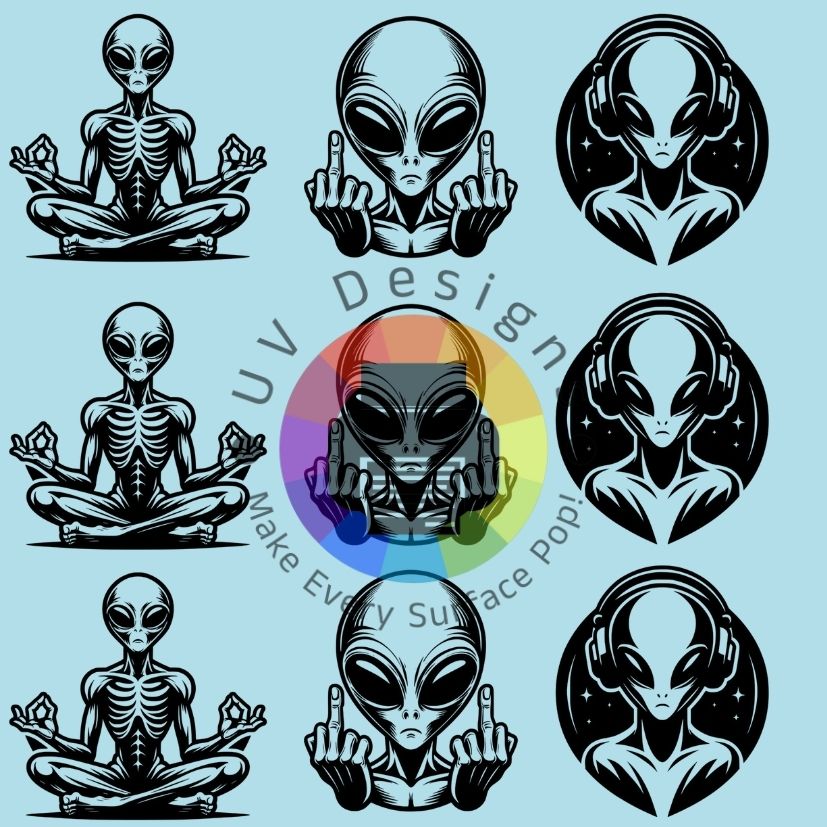 Aliens de 4 cm - noirs