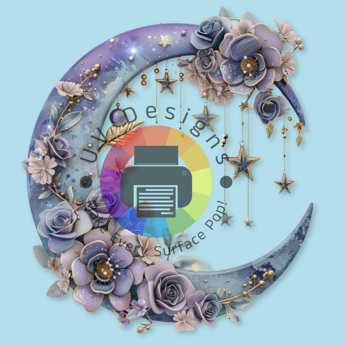 Lune fantastique avec fleurs n° 1
