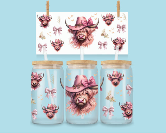 16oz Roze koe met hoed