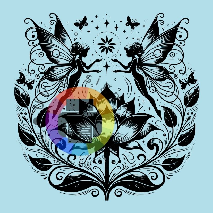 Lotus - feeën - zwart