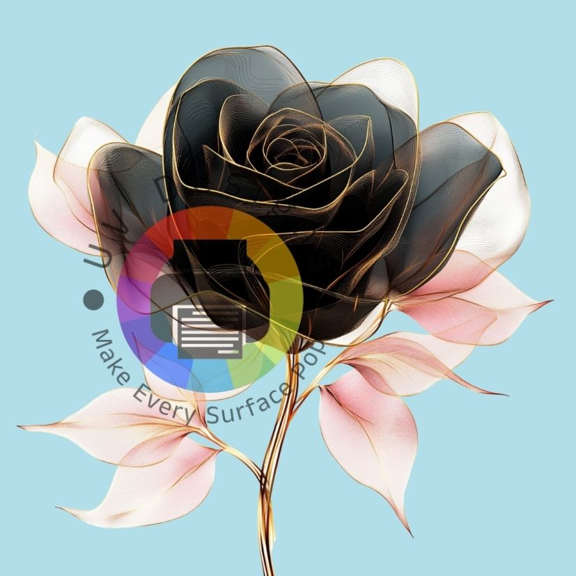 Rose noire à bordure dorée n° 2