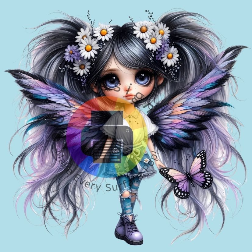 Purple butterfly girl no. 4