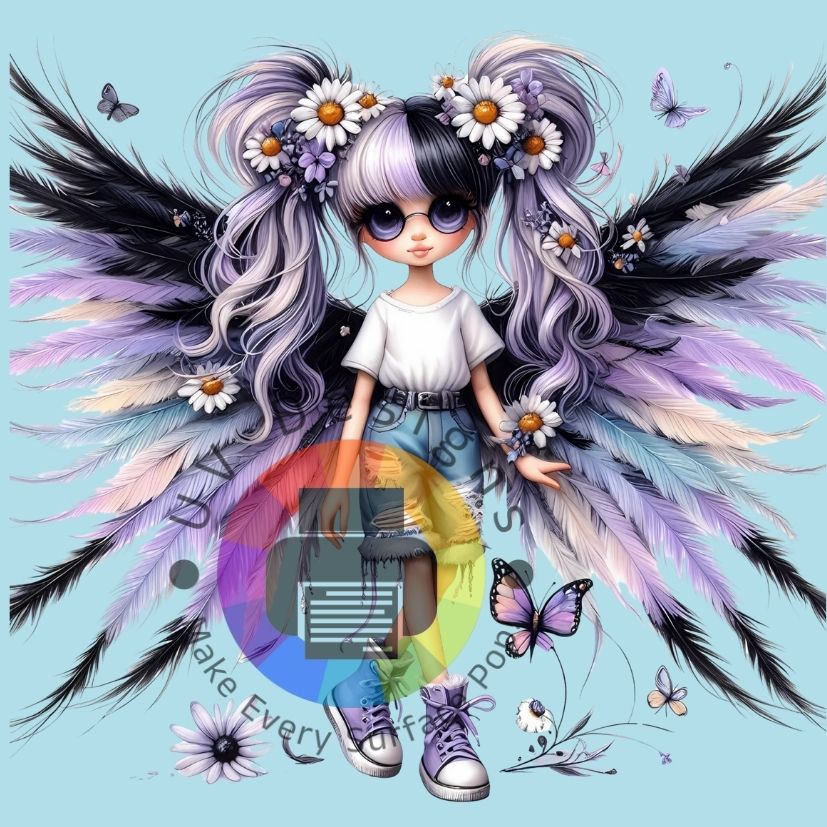 Fille papillon violet n° 6