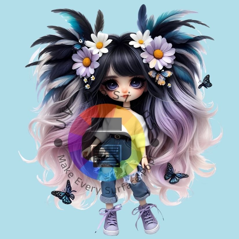 Purple butterfly girl No. 7