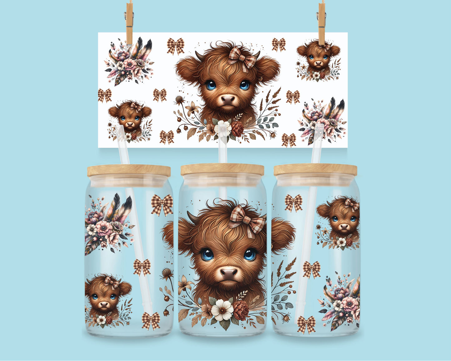 16oz Highland Cows - Feathers