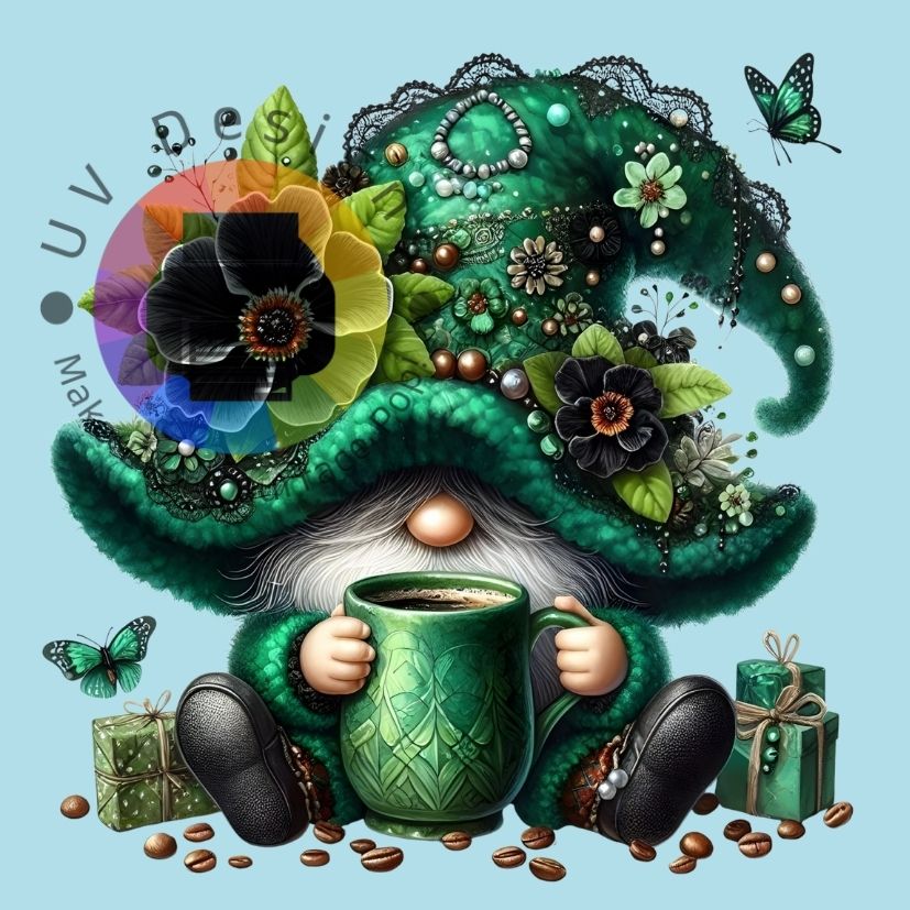 Gnome à café - vert n° 1