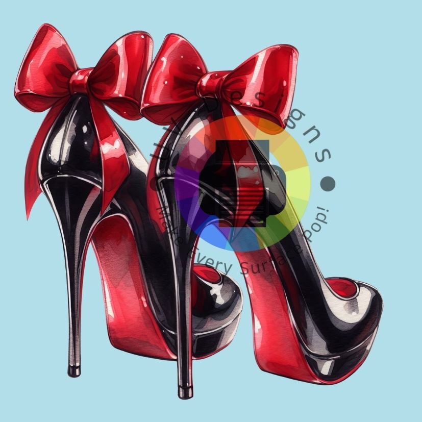 Black and red stiletto heels size 4