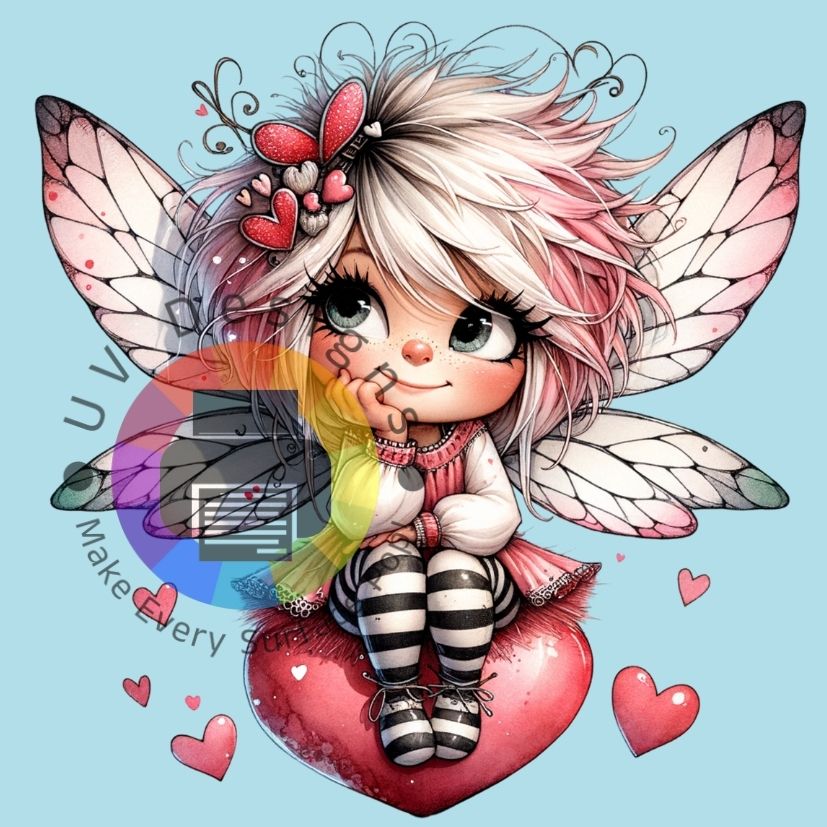 Fairy on red heart no 2