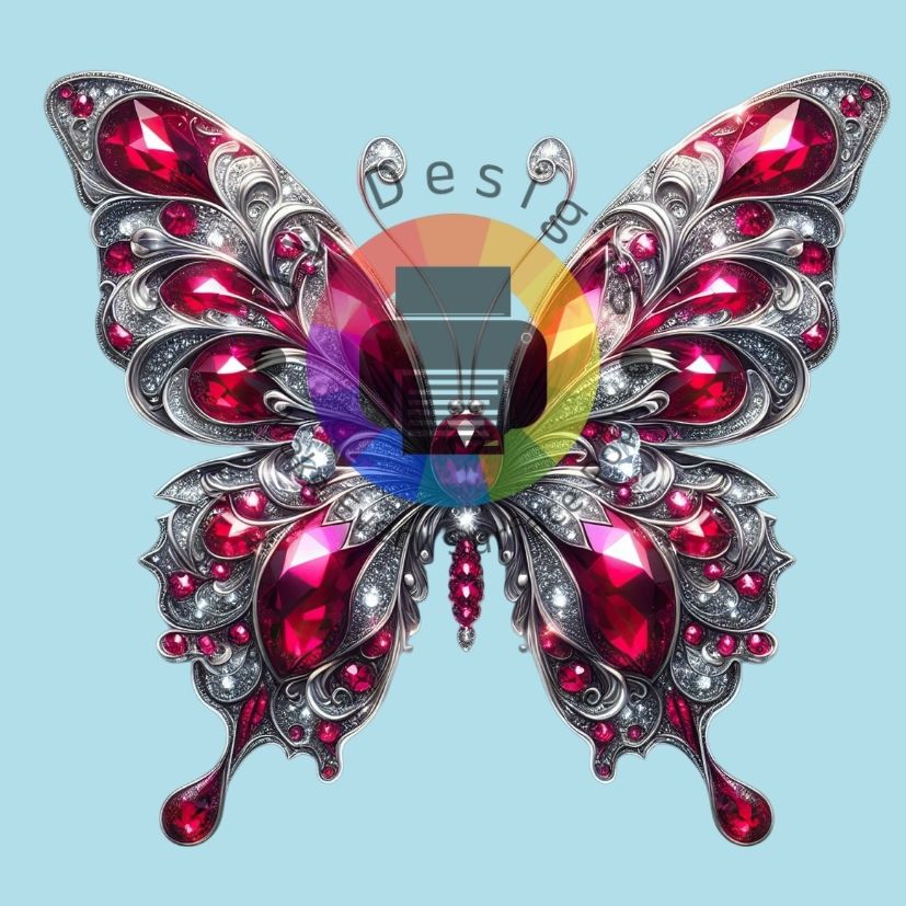 Papillon diamant rouge n° 3