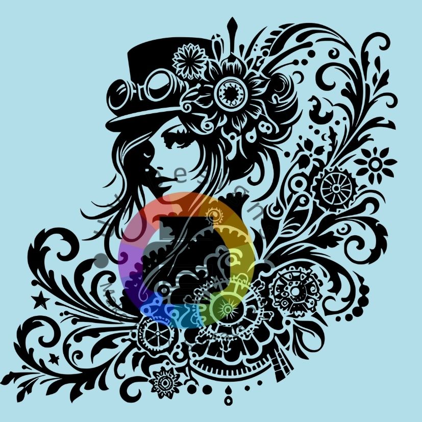 Steampunk woman - black