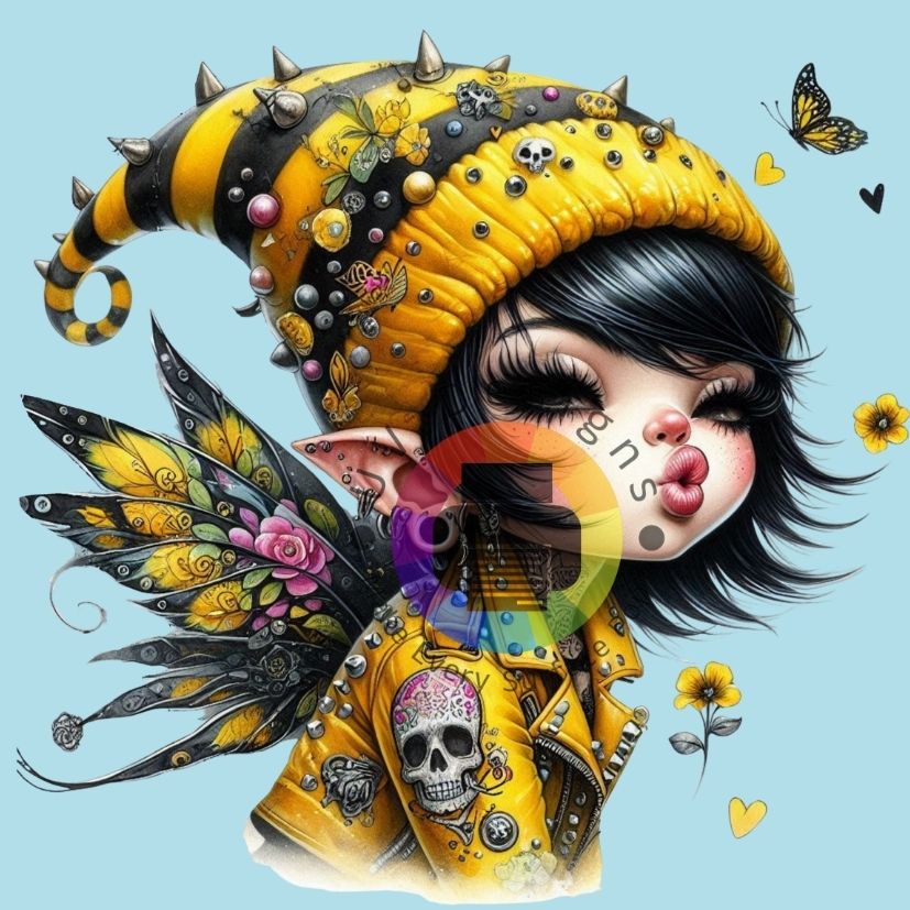 Fille gnome gothique - Jaune n° 4