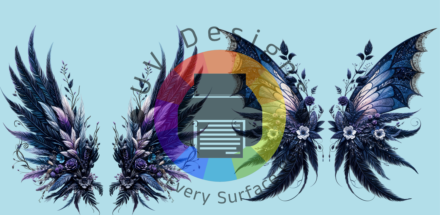 16oz Fantasy fairy wings - blue purple no. 1