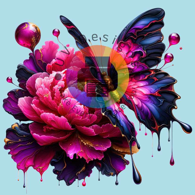 Papillon avec fleur n° 5