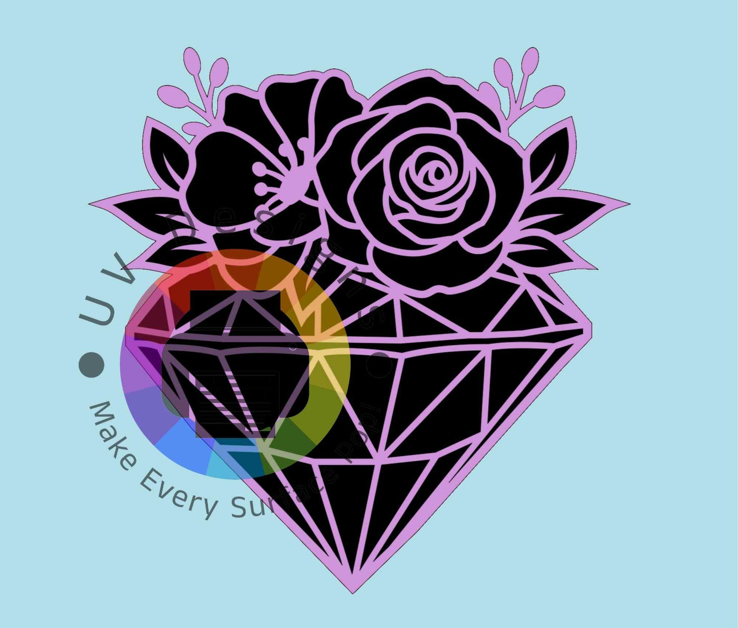 Diamant met rozen