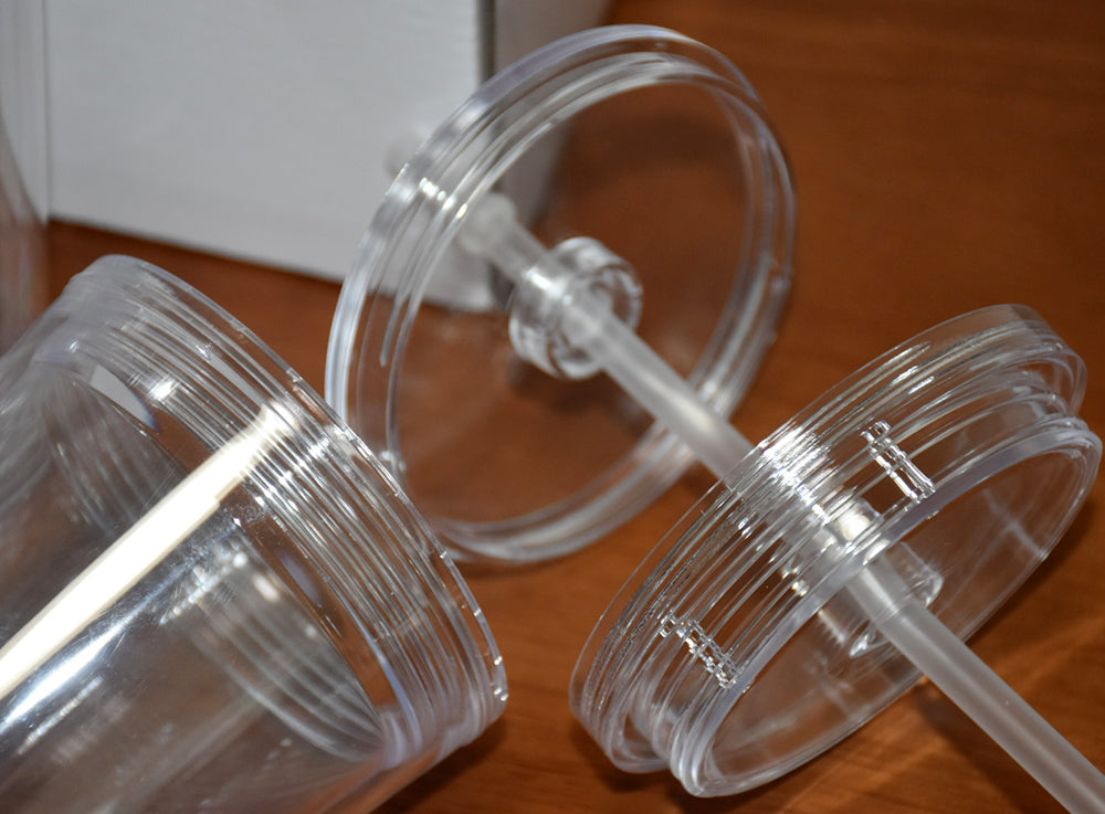 16oz - Dubbelwandige Transparante Acryl Sneeuwbol Beker