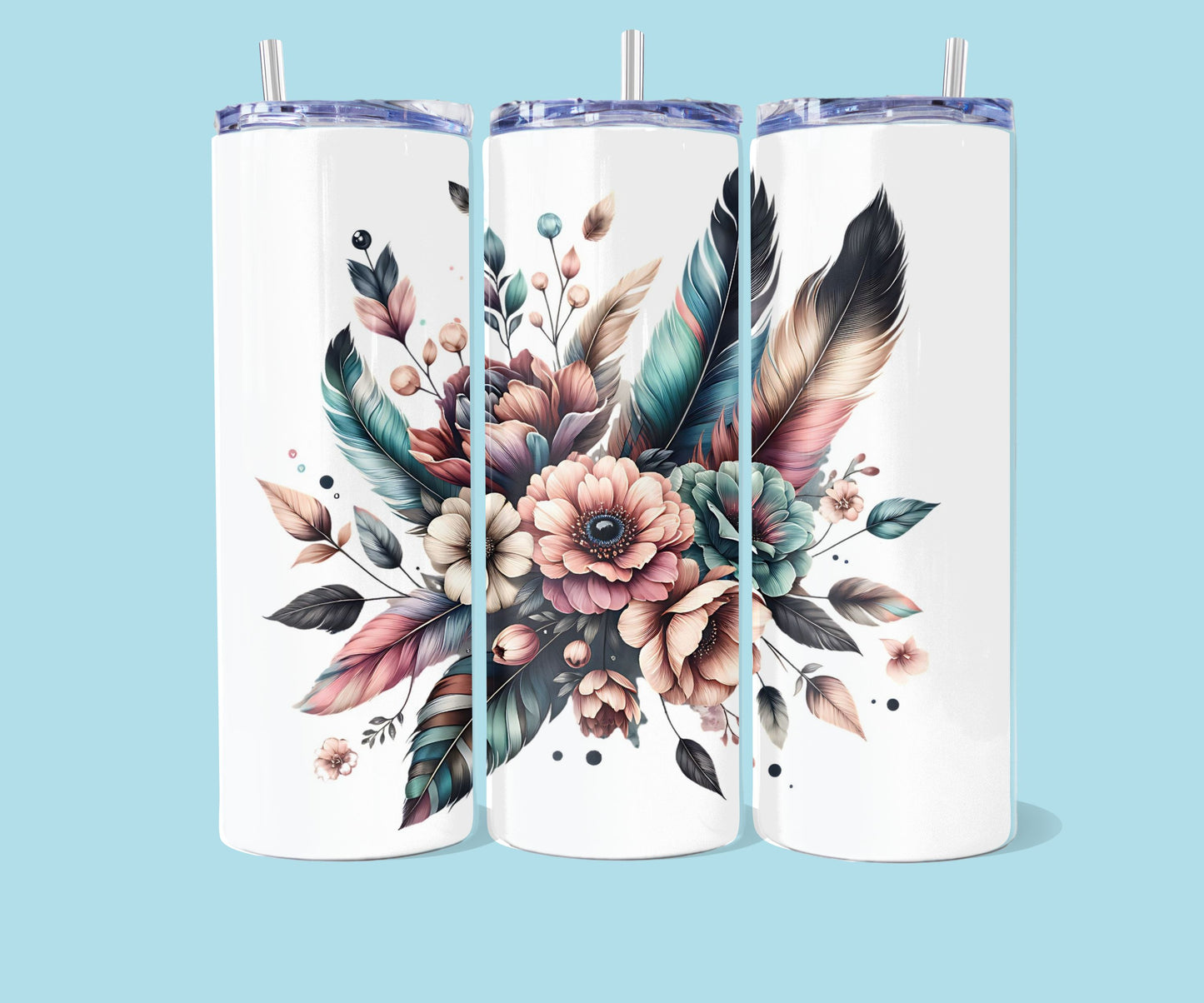 20oz Fleurs et plumes n° 2