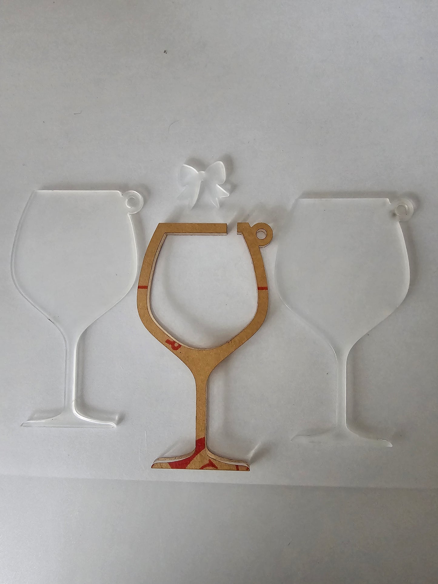 Verre à vin acrylique boule à neige – Décoration / Ornement DIY (vierge)